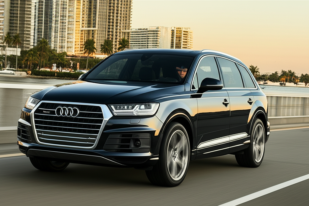 Black Audi Q7 exotic car available for rent - luxury vehicle rental