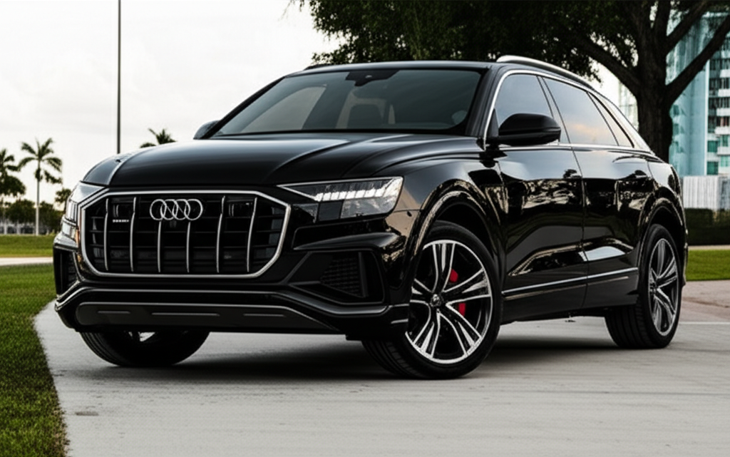 Black Audi Q8 exotic car rental