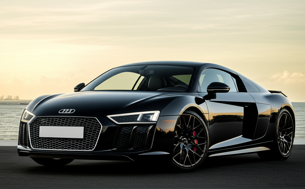 Black Audi R8 exotic car available for rent - luxury vehicle rental