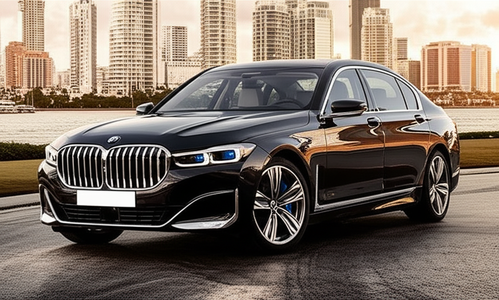 Black BMW 760i xDrive exotic car available for rent - luxury vehicle rental