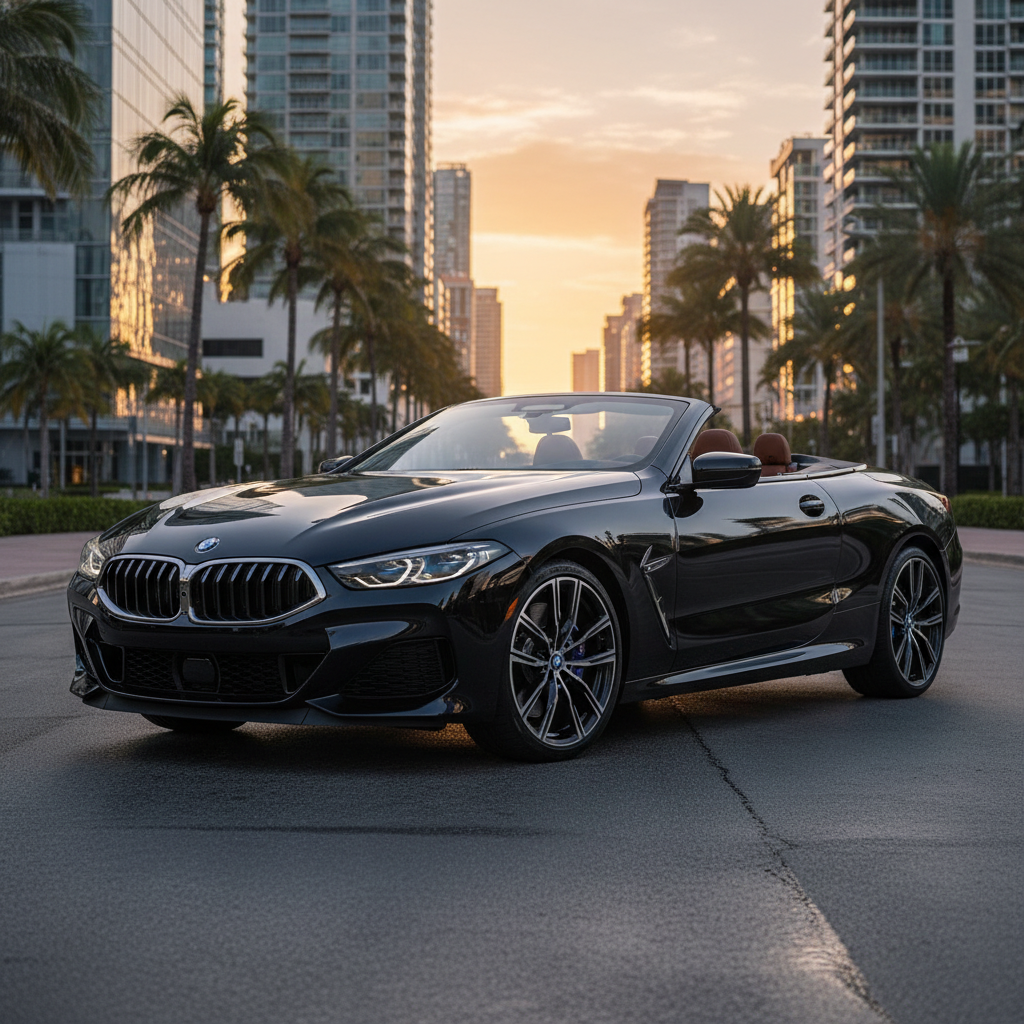 Black BMW M850i Convertible exotic car rental