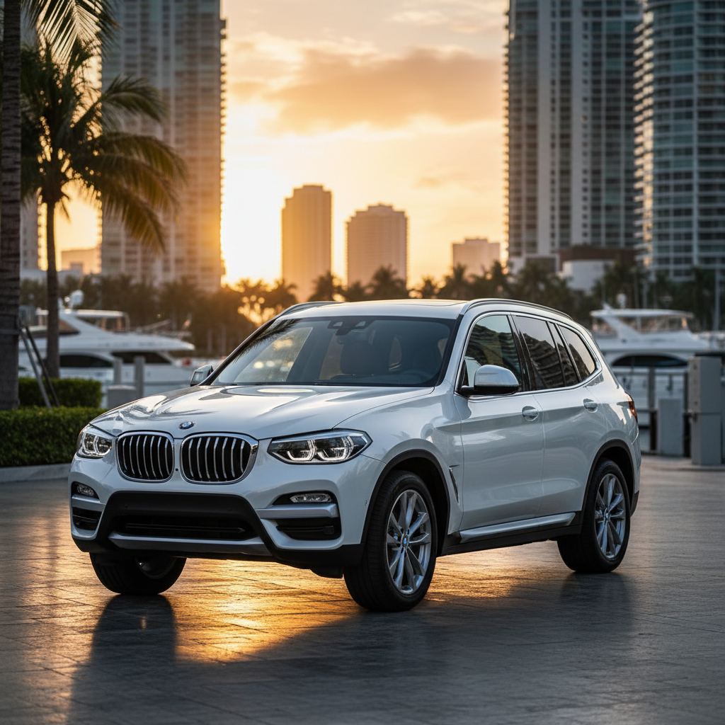 White BMW X3 exotic car rental