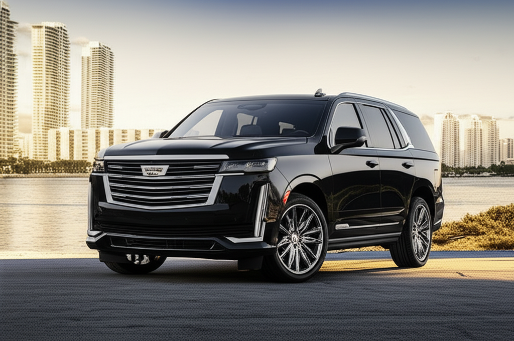 Black Cadillac Escalade exotic car available for rent - luxury vehicle rental