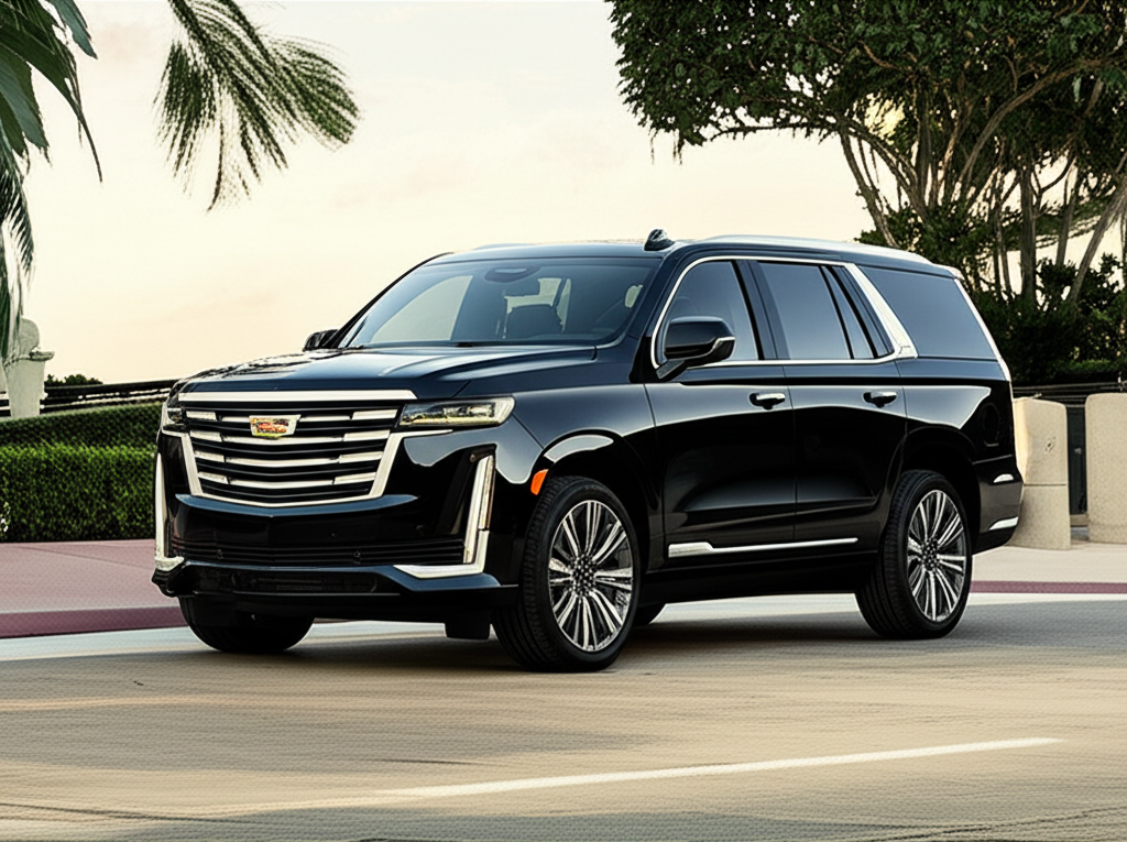 Black Cadillac Escalade ESV exotic car available for rent - luxury vehicle rental