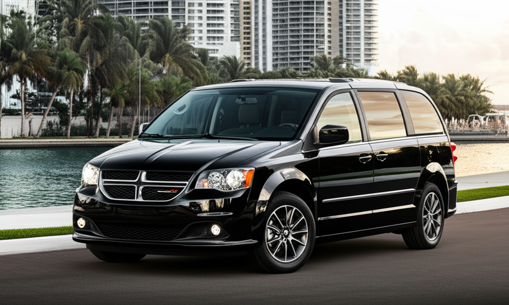 Black Dodge Grand Caravan exotic car available for rent - luxury vehicle rental