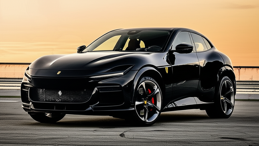 Black Ferrari Purosangue exotic car available for rent - luxury vehicle rental