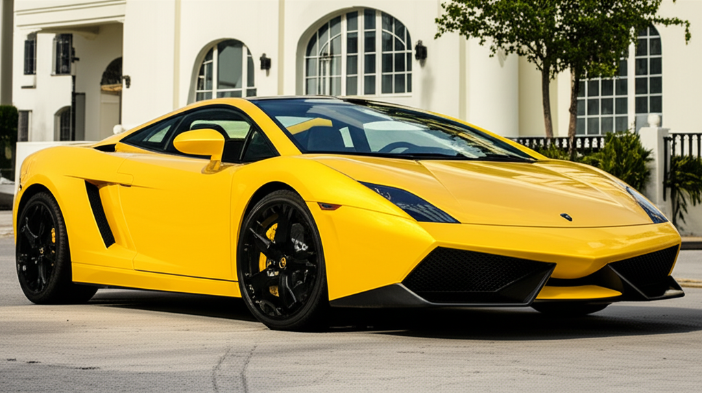 Yellow Lamborghini Gallardo exotic car available for rent - luxury vehicle rental