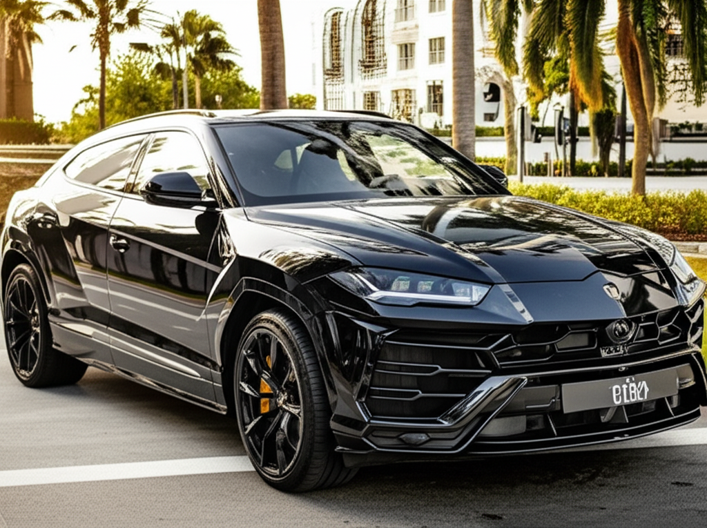 Black Lamborghini Urus S exotic car available for rent - luxury vehicle rental