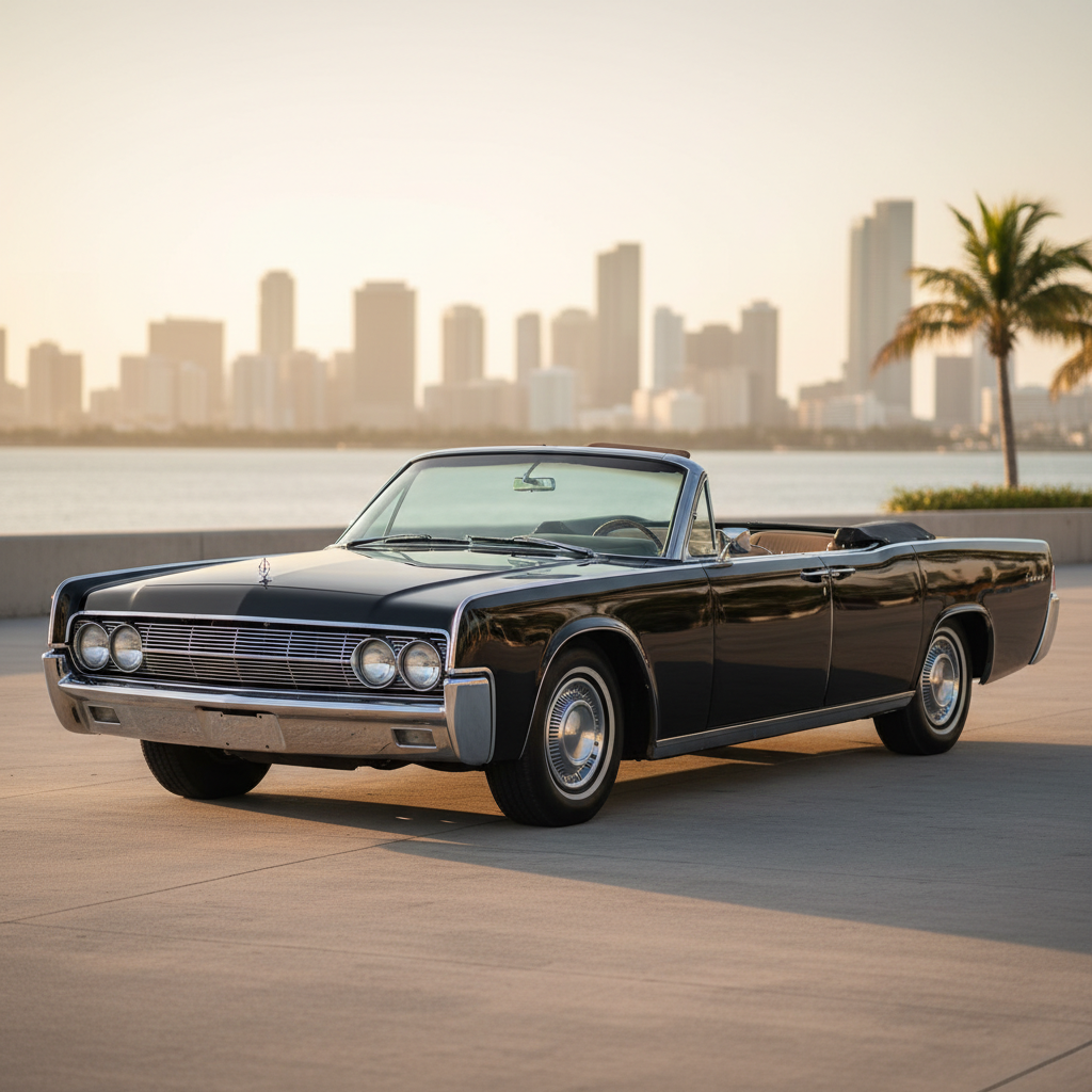 Black Lincoln Continental Convertible 1963 exotic car rental