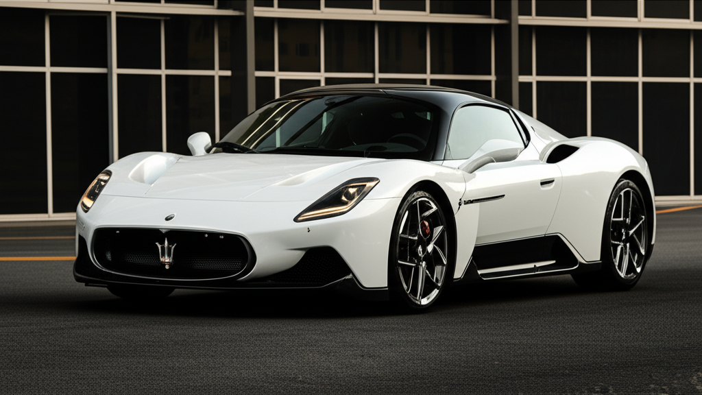 White Maserati MC20 exotic car available for rent - luxury vehicle rental