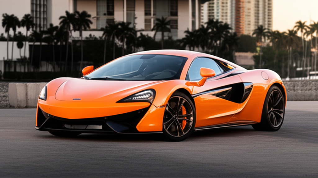 Orange McLaren 570S exotic car available for rent - luxury vehicle rental