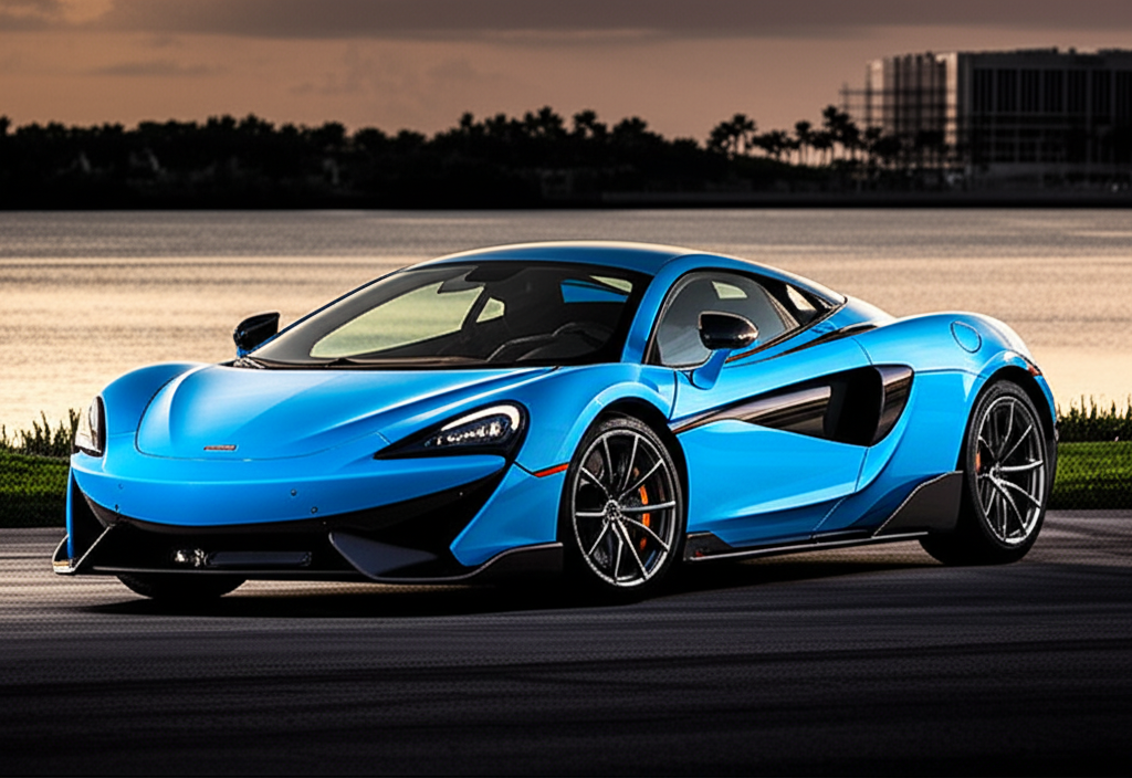 Blue McLaren 600LT exotic car available for rent - luxury vehicle rental