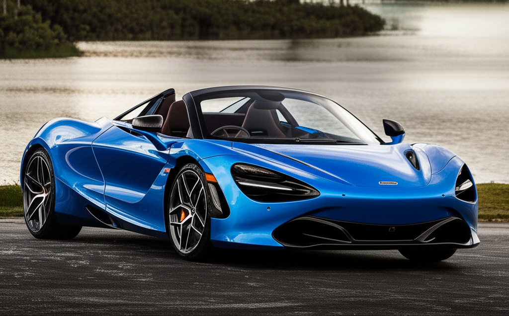 Blue McLaren 720S Spider exotic car available for rent - luxury vehicle rental