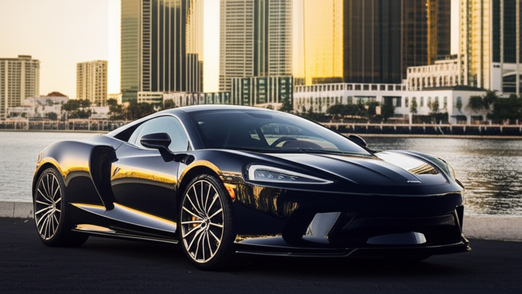 Black McLaren GT exotic car available for rent - luxury vehicle rental
