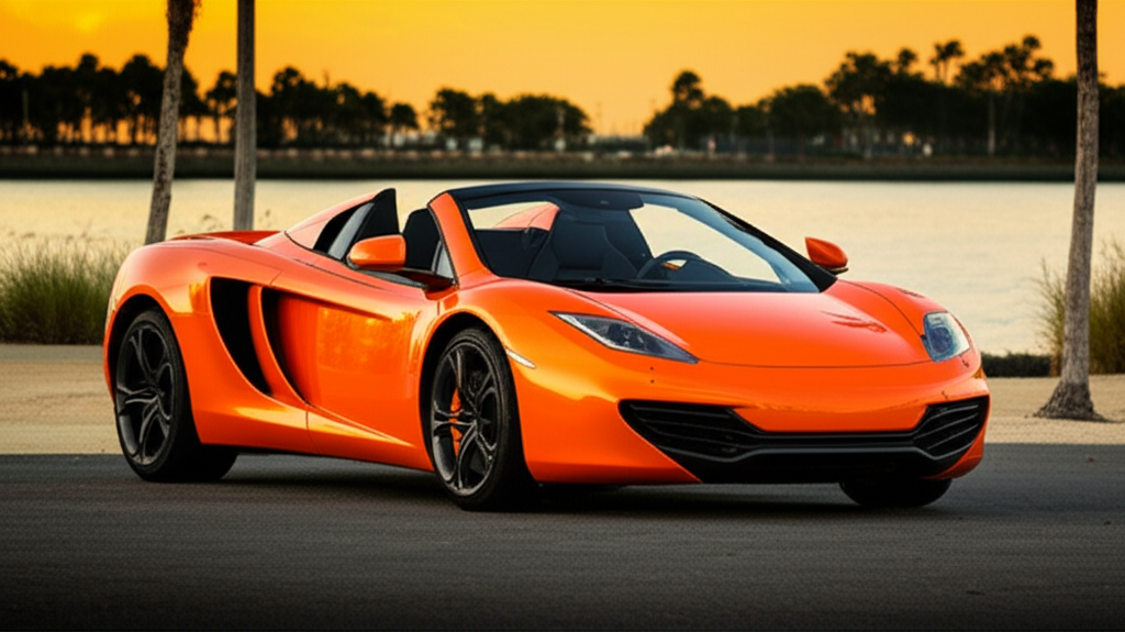 Orange McLaren MP4-12C Spider exotic car available for rent - luxury vehicle rental