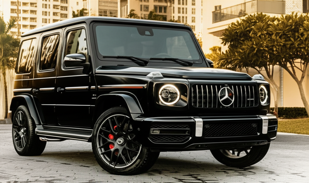 Black Mercedes-Benz AMG G63 exotic car available for rent - luxury vehicle rental