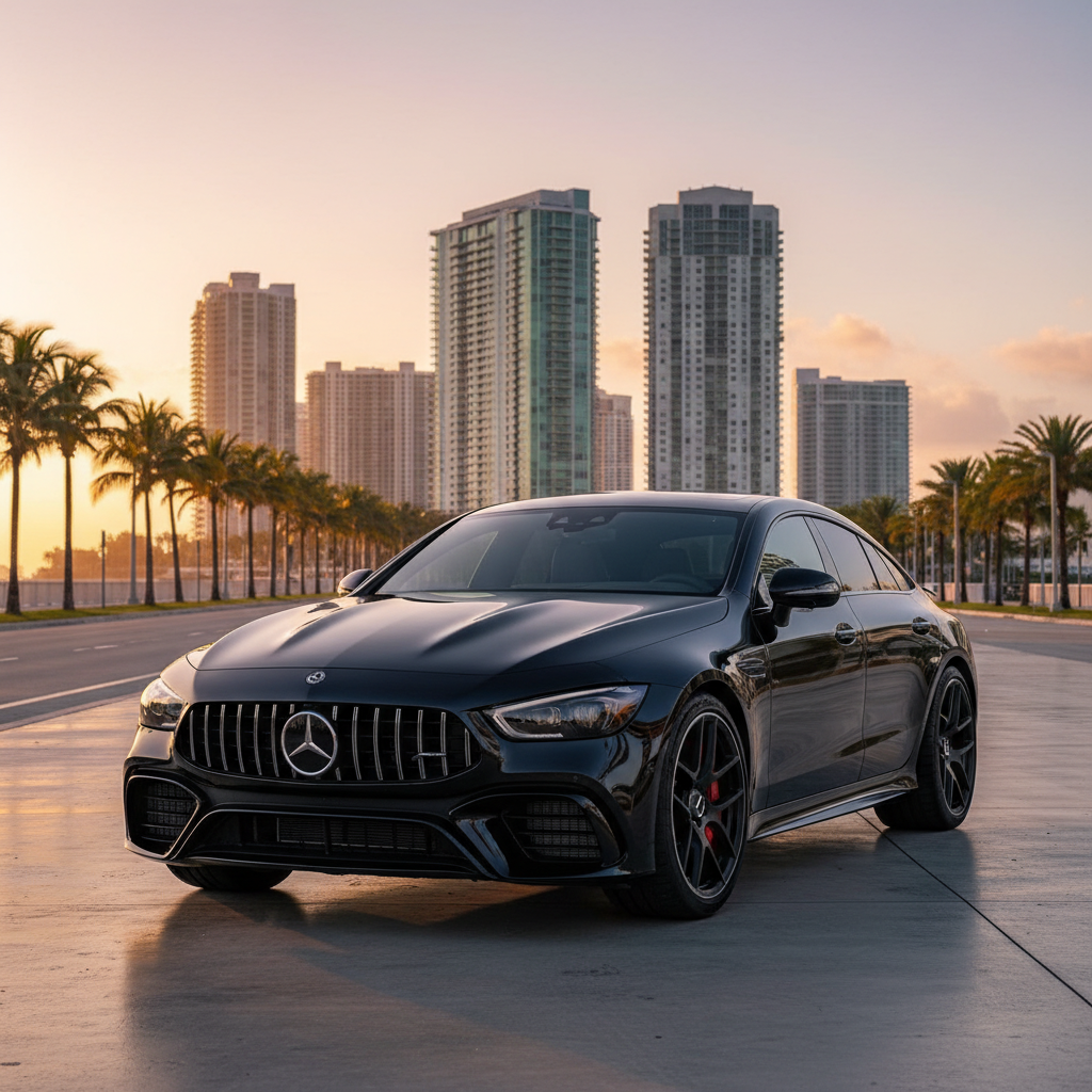 Black Mercedes-Benz Amg Gt63 exotic car rental