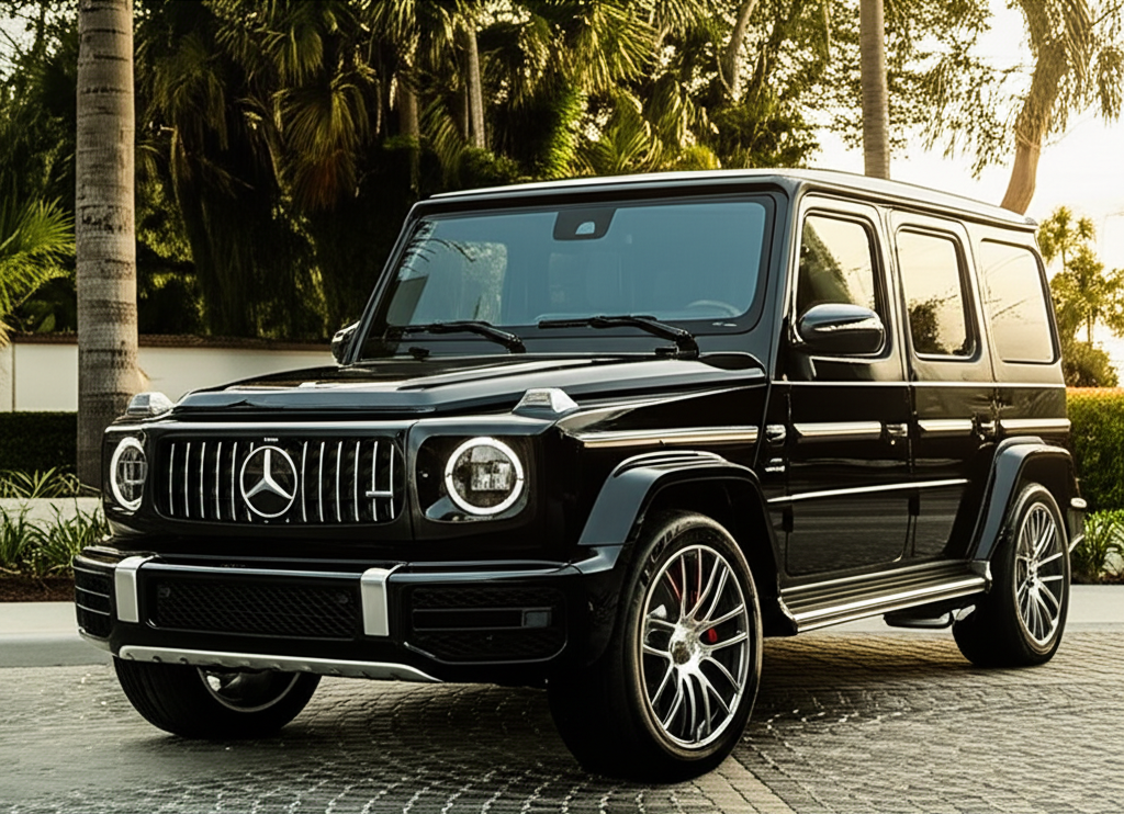 Black Mercedes-Benz G63 G-Wagon exotic car available for rent - luxury vehicle rental