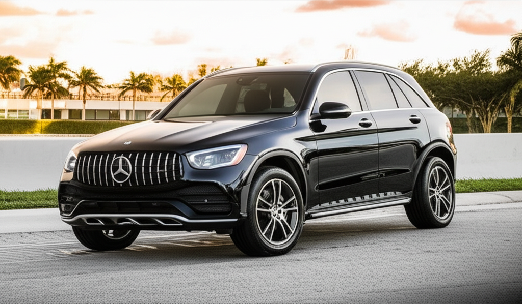 Black Mercedes-Benz GLC exotic car available for rent - luxury vehicle rental