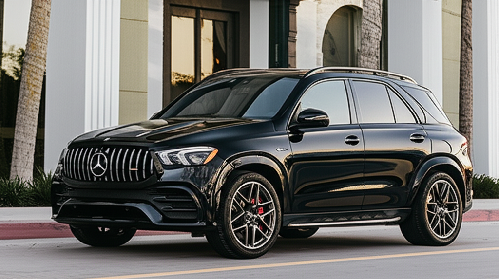 Black Mercedes-Benz GLE 53 AMG exotic car available for rent - luxury vehicle rental