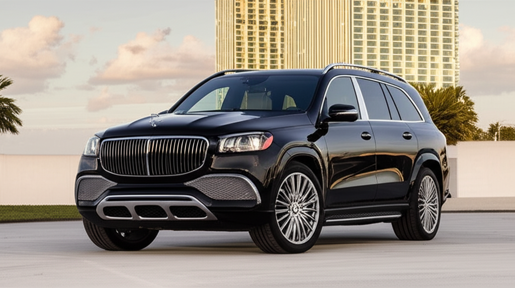 Black Mercedes-Benz GLS Maybach exotic car available for rent - luxury vehicle rental