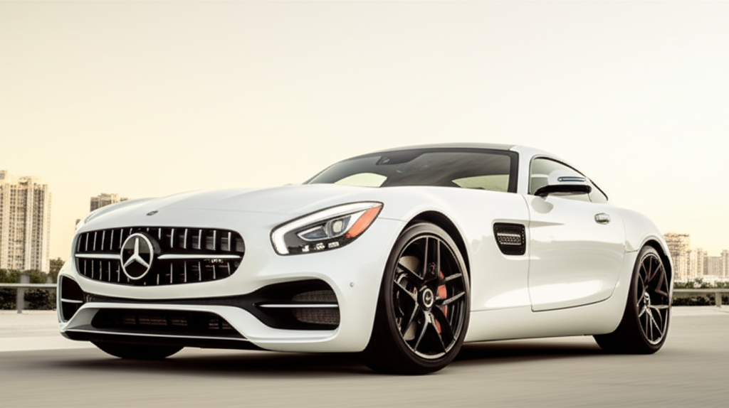 White Mercedes-Benz GTC exotic car available for rent - luxury vehicle rental