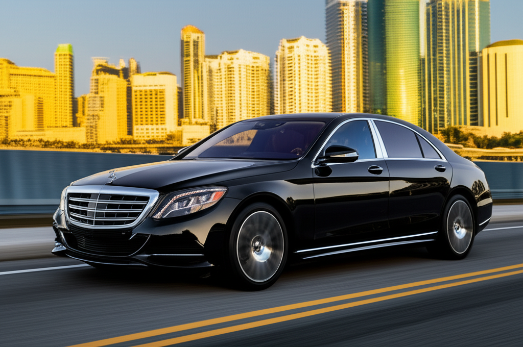 Black Mercedes-Benz S560 exotic car available for rent - luxury vehicle rental