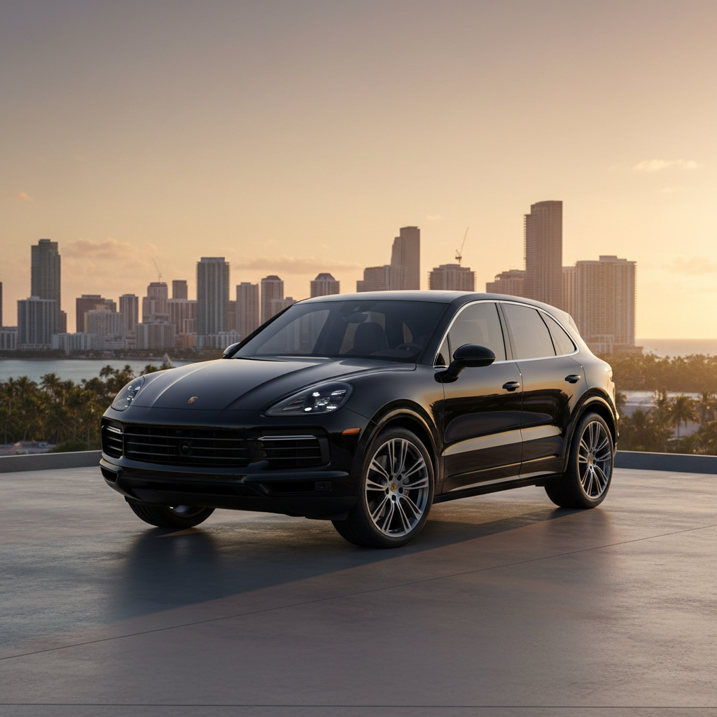 Black Porsche Cayenne exotic car rental
