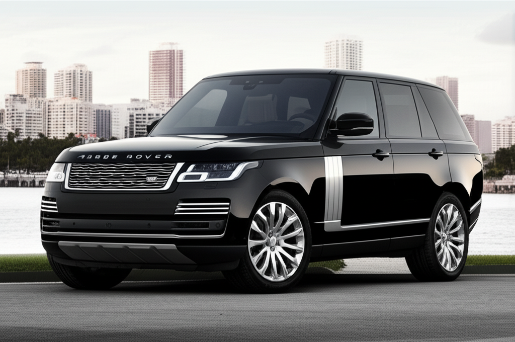 Black Range Rover P550e exotic car available for rent - luxury vehicle rental