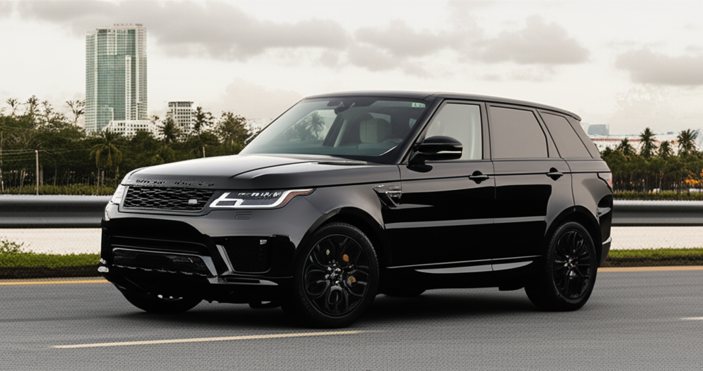 Black Range Rover Sport exotic car available for rent - luxury vehicle rental