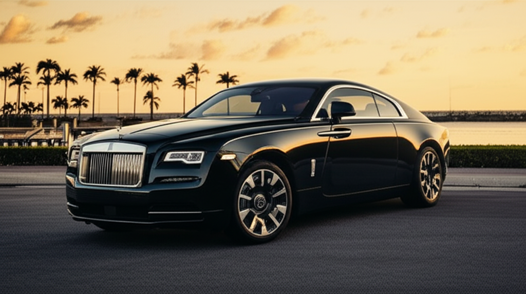Black Rolls-Royce Dawn Black Badge exotic car available for rent - luxury vehicle rental