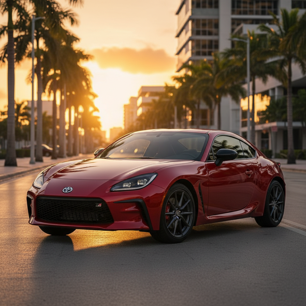 Red Toyota Gr86 exotic car rental